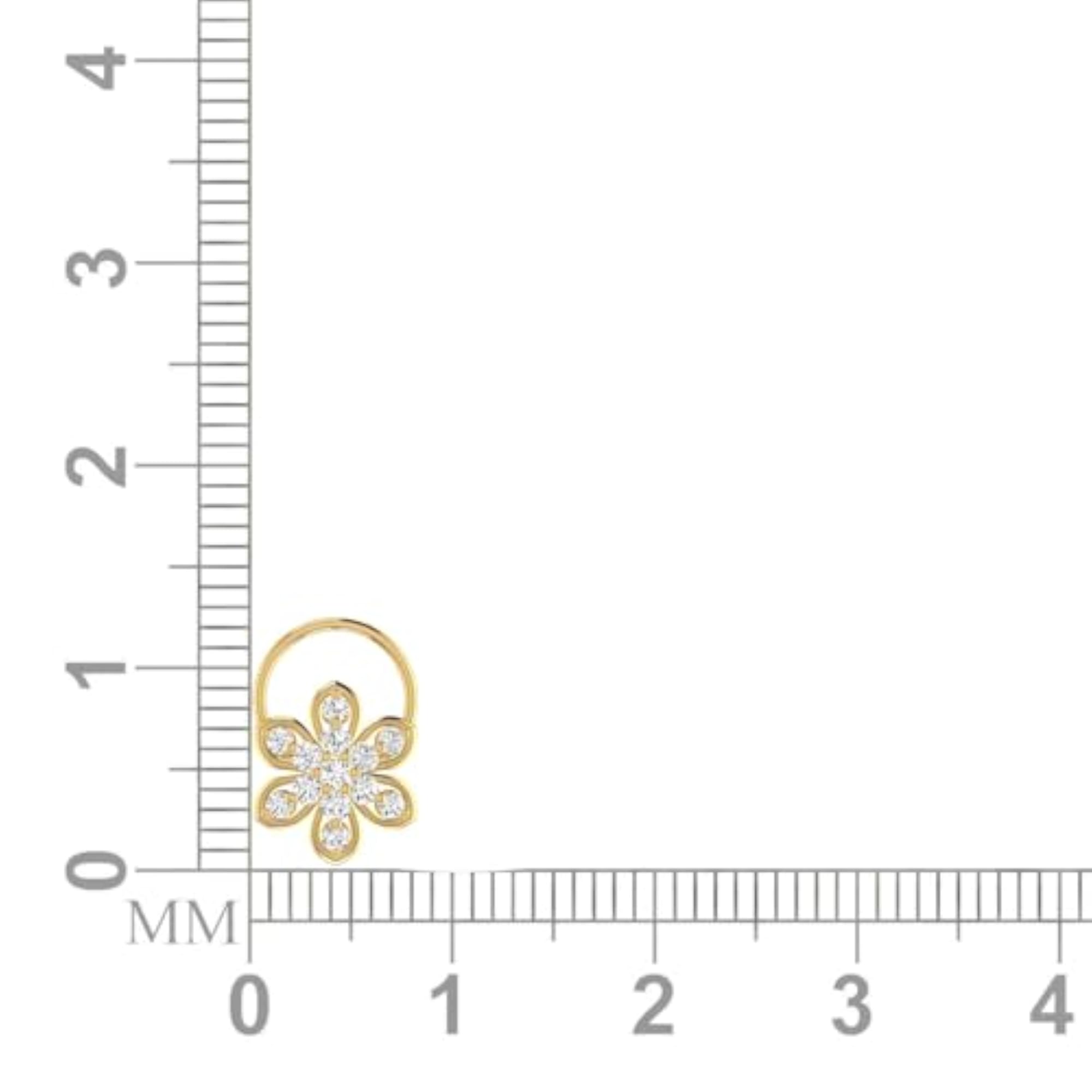 Women's 9K BIS Hallmarked Yellow Gold Stud Nosering